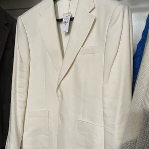 Express White Sport Coat with Textured Fabric